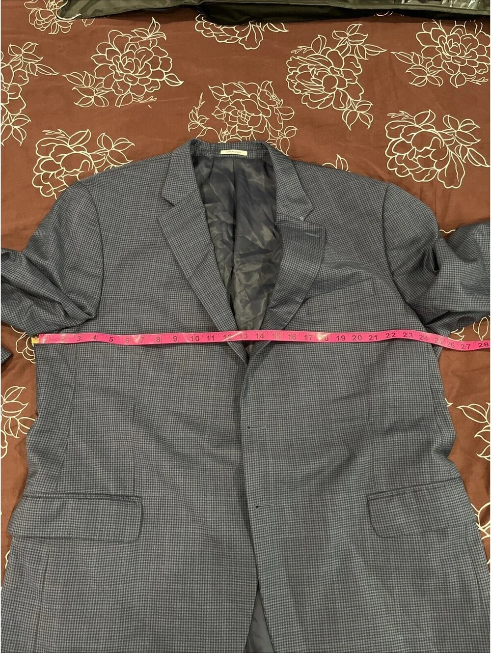 PETER MILLAR BLUE PATTERN MENS BLAZER 50TALL MADE IN CANADA VGC